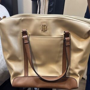 Tommy Hilfiger Tan and Brown Tote Bag